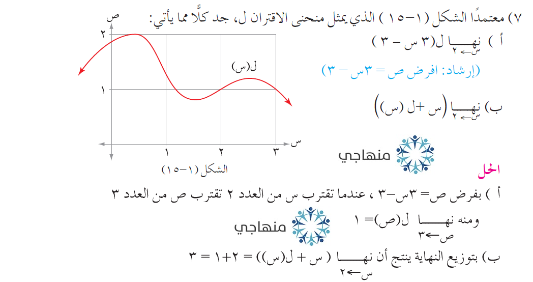 حل تمارين نظريات النهايات التوجيهي العلمي